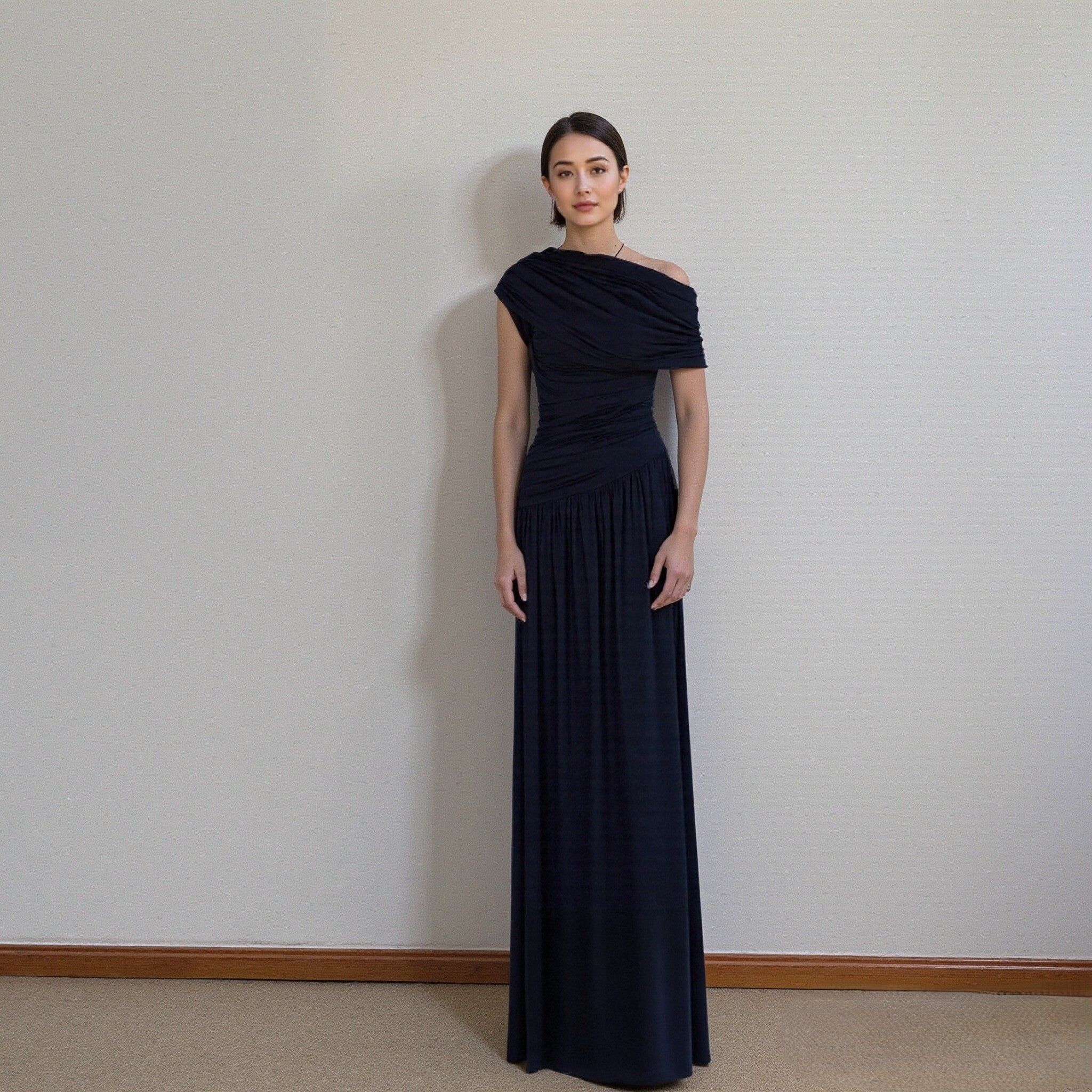 Chic Summer Pleated Off-Shoulder Dress – Elegant & Breezy Casual Dress