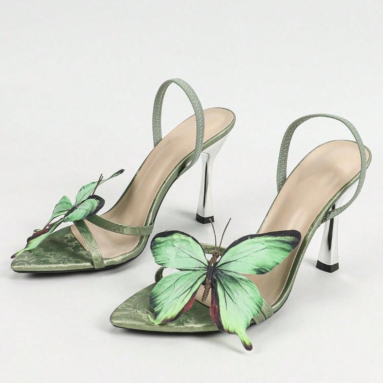 Elegant Pointed-Toe Butterfly Heel Pumps for Women